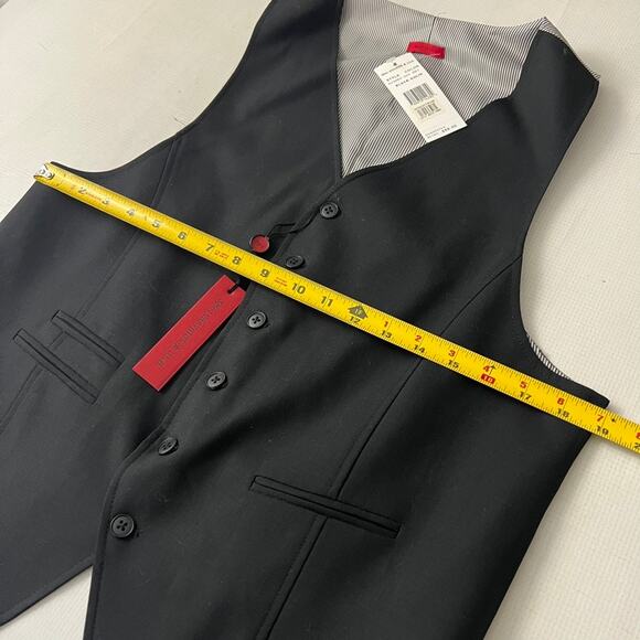John Varvatos USA THE Black Stripes Six Button Vest Men Size Small NEW - Picture 3 of 7